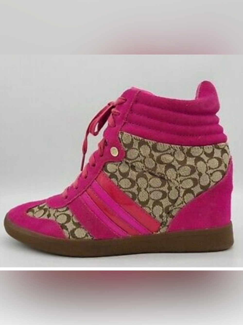 Coach vintage pink Alara sneaker wedges size 8
